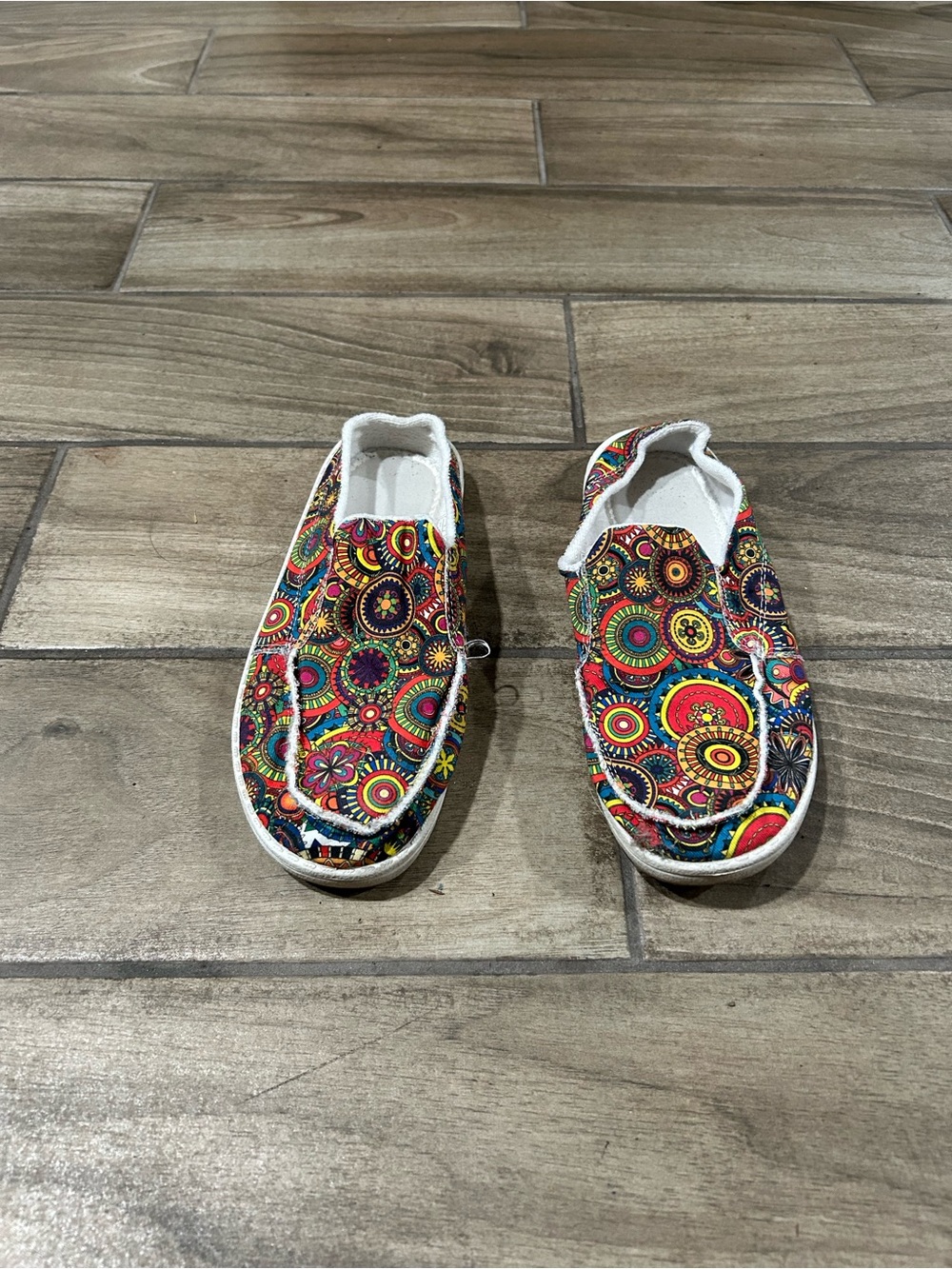 Women’s Multicolor Slip-On Shoes - Vibrant Pattern